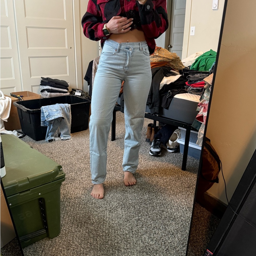 Light Blue AE Women's Jeans High Rise Straight